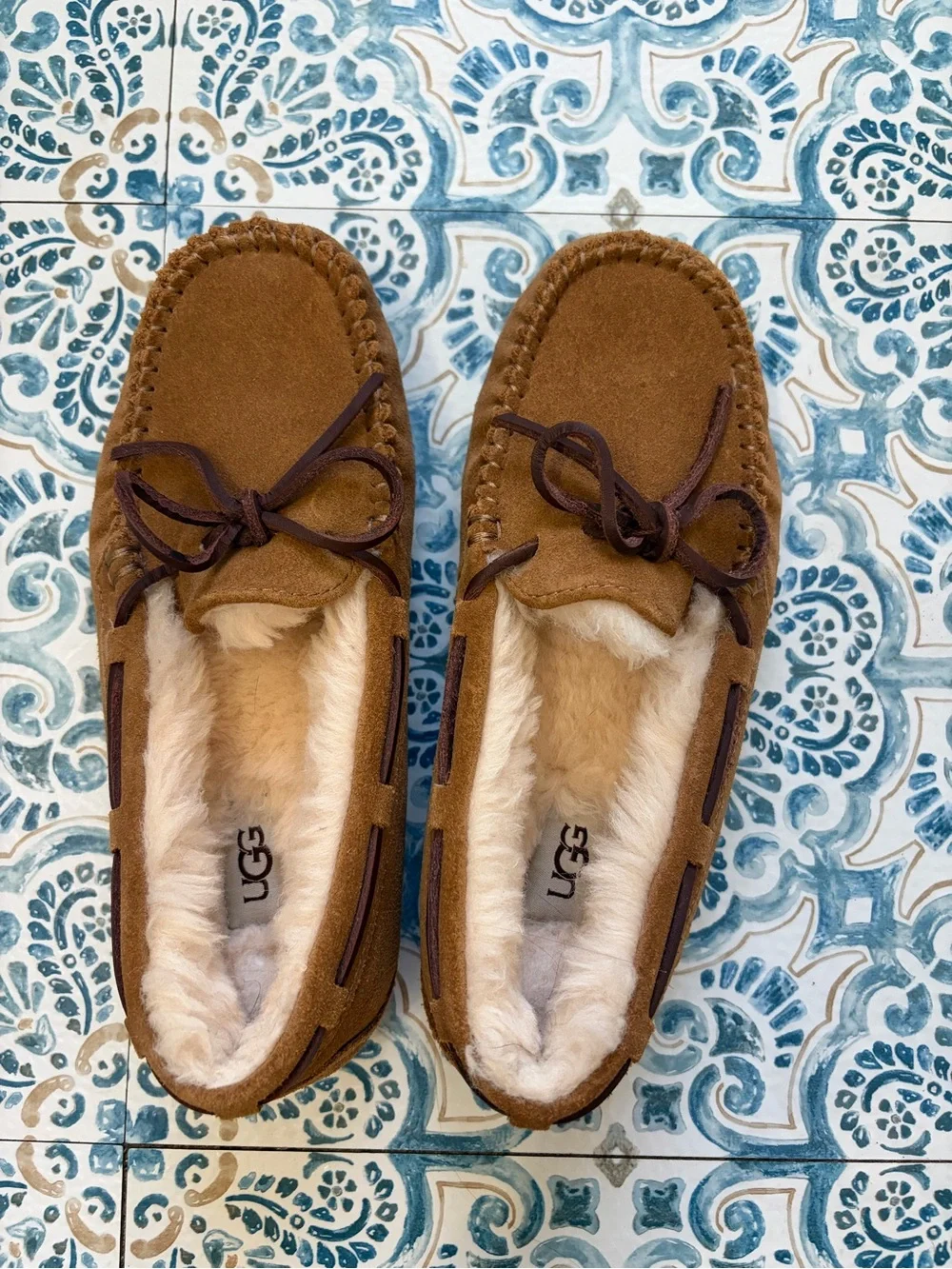 UGG Chestnut Suede Moccasin Slippers BRAND NEW size 6
